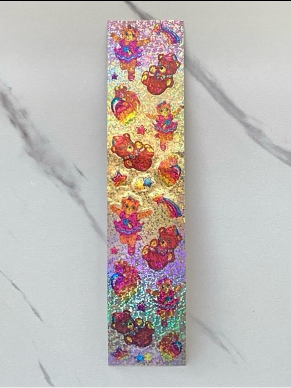 VTG Lisa Frank ballerina bears complete glitter sticker strip